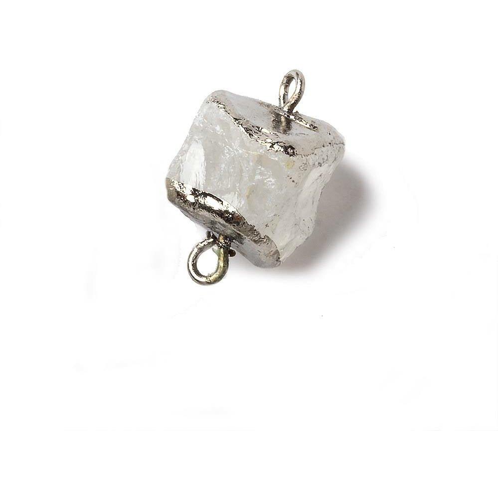 Black Gold leafed Crystal Quartz Hammer Faceted Cube Connector - The Bead Traders