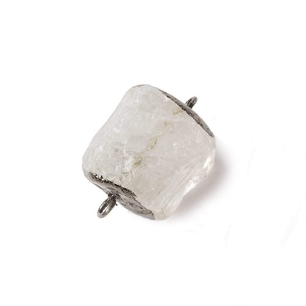 Black Gold leafed Crystal Quartz Hammer Faceted Cube Connector - The Bead Traders