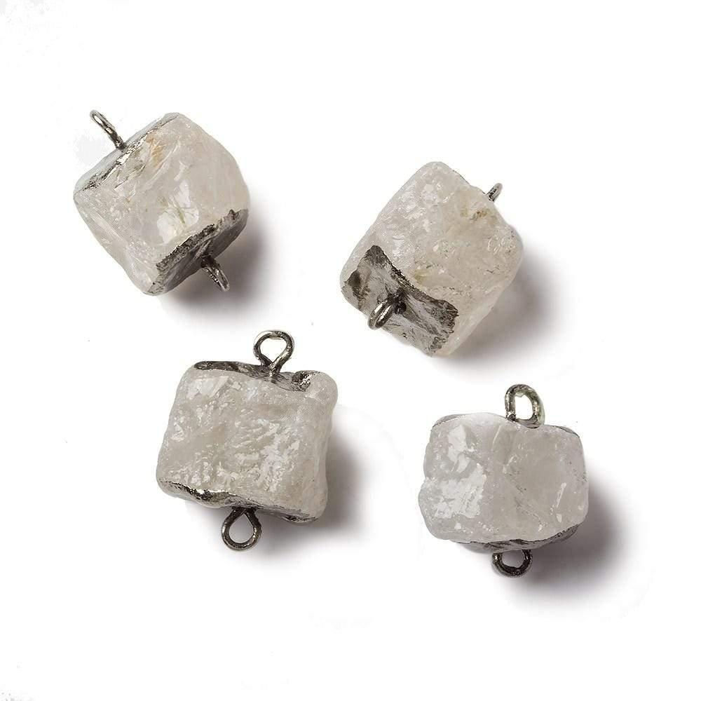 Black Gold leafed Crystal Quartz Hammer Faceted Cube Connector - The Bead Traders