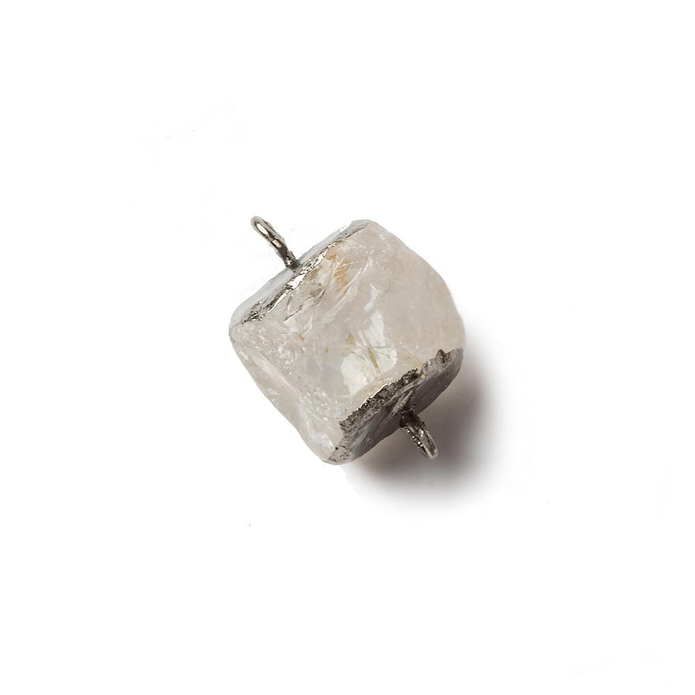 Black Gold leafed Crystal Quartz Hammer Faceted Cube Connector - The Bead Traders