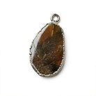 Black Gold Leafed Golden Green Tourmaline nugget Pendant 1 piece 24x14mm average size - The Bead Traders