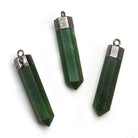Black Gold Leafed Green Agate Large Point Pendant 1 Piece - The Bead Traders