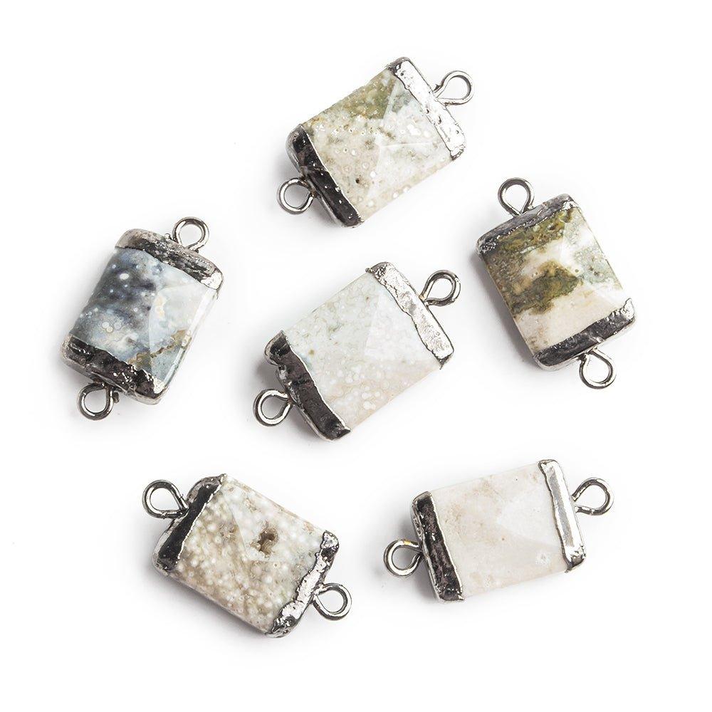 Black Gold Leafed Imperial Jasper Connectors - Lot of 6 - The Bead Traders