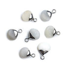 Black Gold Leafed Matte Gray Moonstone Heart Pendant 1 Piece - The Bead Traders