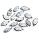 Black Gold Leafed Solar Quartz Marquise Pendant 1 piece 30x18mm average size - The Bead Traders