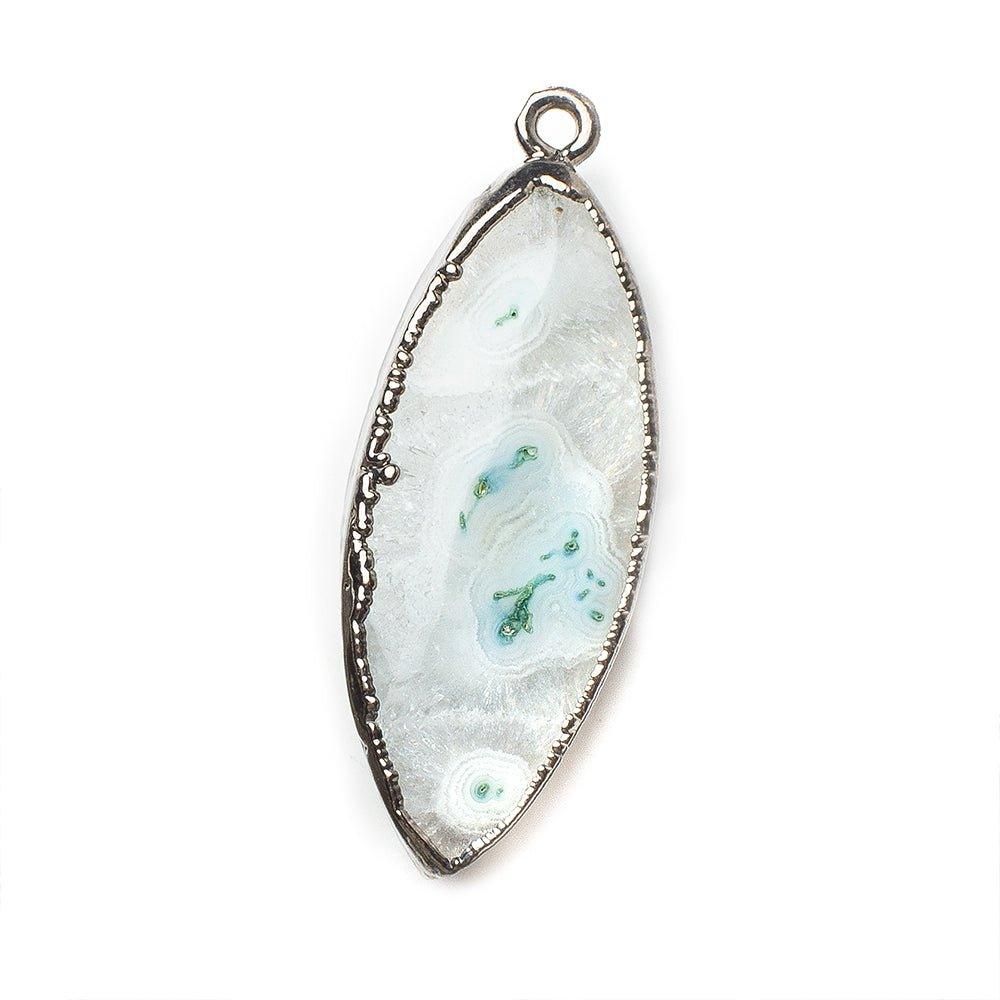 Black Gold Leafed Solar Quartz Marquise Pendant 1 piece 30x18mm average size - The Bead Traders