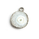 Black Gold Leafed Solar Quartz Plain Coin Pendant 1 Piece - The Bead Traders