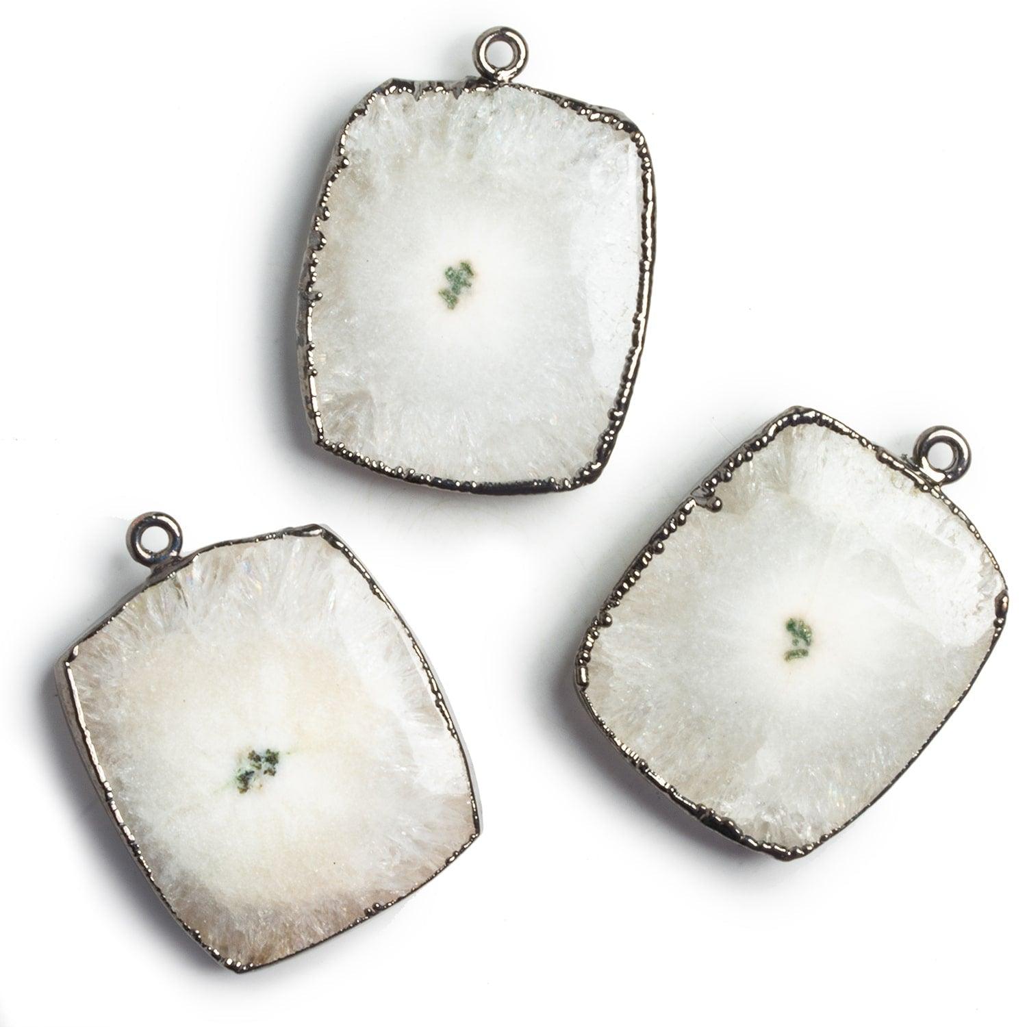 Black Gold Leafed Solar Quartz Rectangle Pendant 1 Piece - The Bead Traders