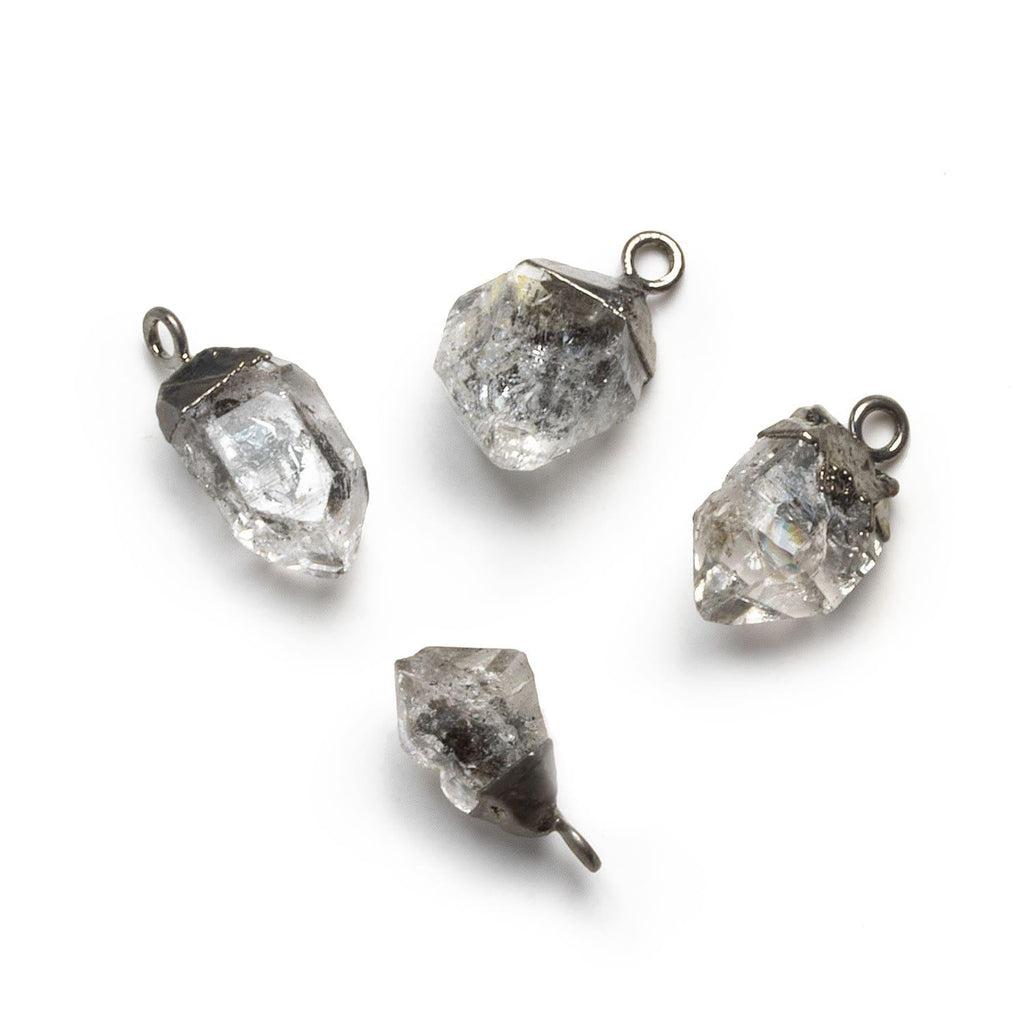 Black Gold Leafed Tourmalinated Quartz Natural Crystal Pendants - Lot of 4 - The Bead Traders