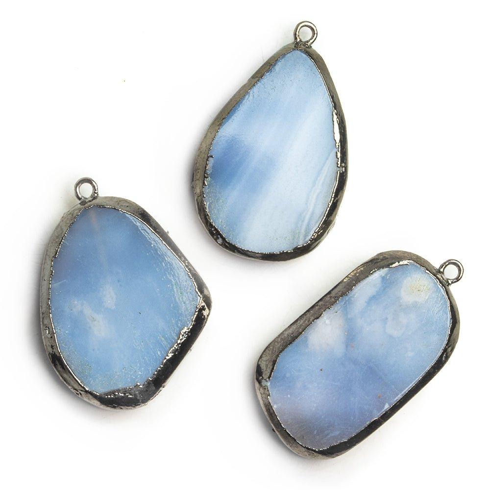 Black Gold Leafed Turkish Chalcedony Pendant 1 Piece - The Bead Traders