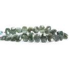 Black Moss Aquamarine Faceted Cushion 8 inch 23 pieces - The Bead Traders