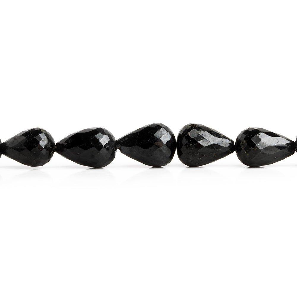 Black Obsidian Faceted Teardrop Beads 17 inch 50 pieces - The Bead Traders