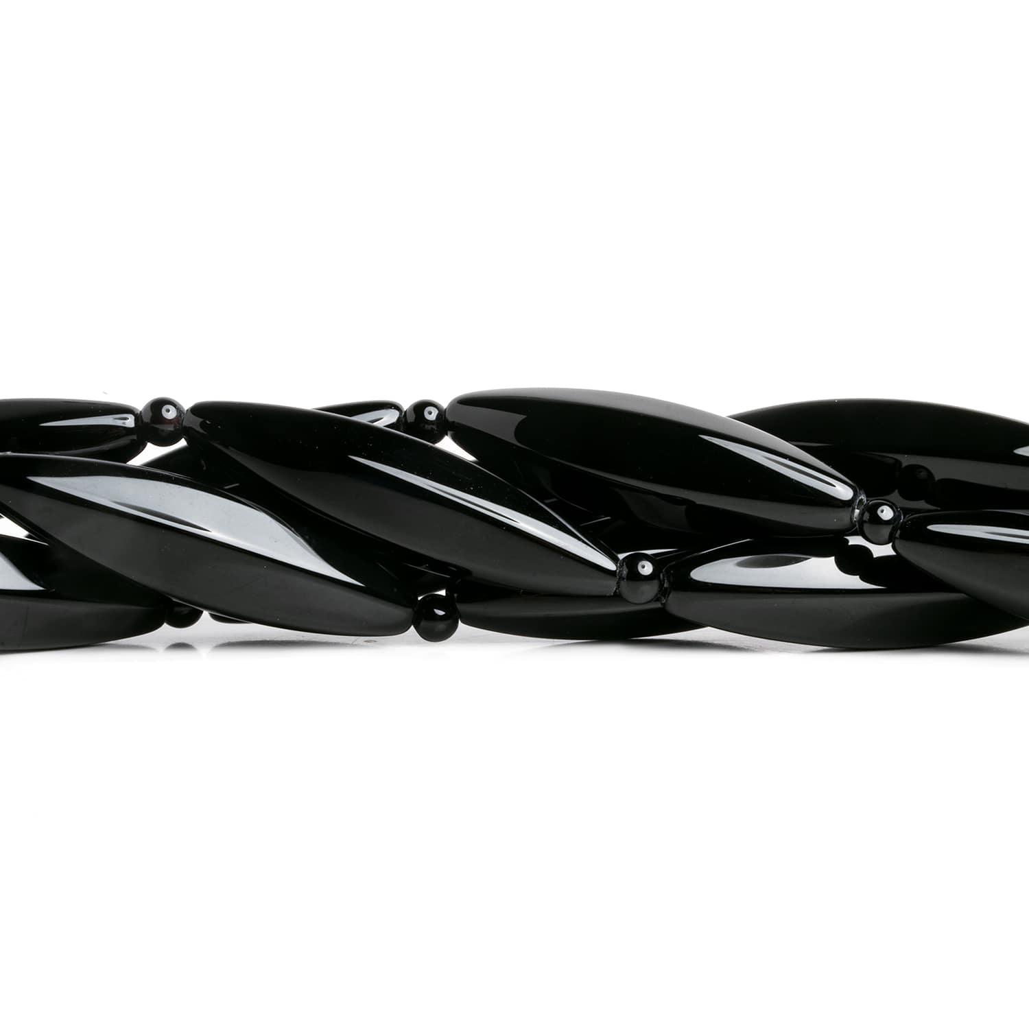 Black Onyx 4-Sides Marquise 16 inch 10 beads - The Bead Traders