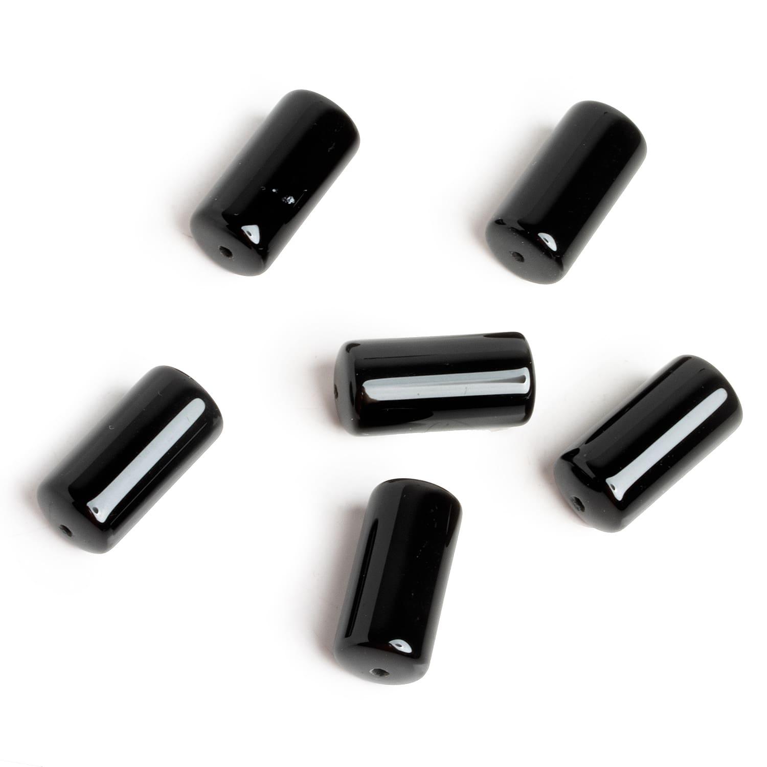 Black Onyx Column Tube Focal Bead 1 Piece - The Bead Traders