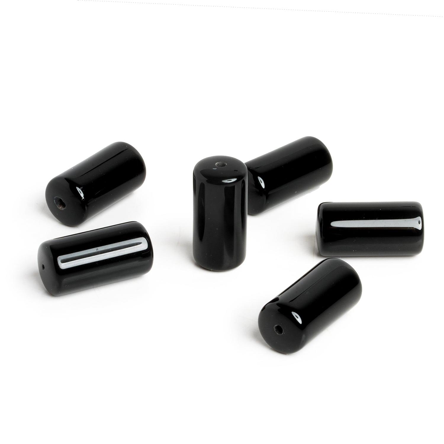 Black Onyx Column Tube Focal Bead 1 Piece - The Bead Traders