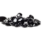 Black Onyx corner drilled faceted pillow beads 8 inch 34 pieces AAA - The Bead Traders