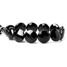Black Onyx faceted coin beads 8 inch 13 pieces AAA - The Bead Traders