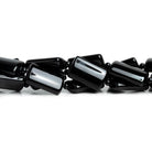 Black Onyx Plain Rectangles 16 inch 14 beads - The Bead Traders