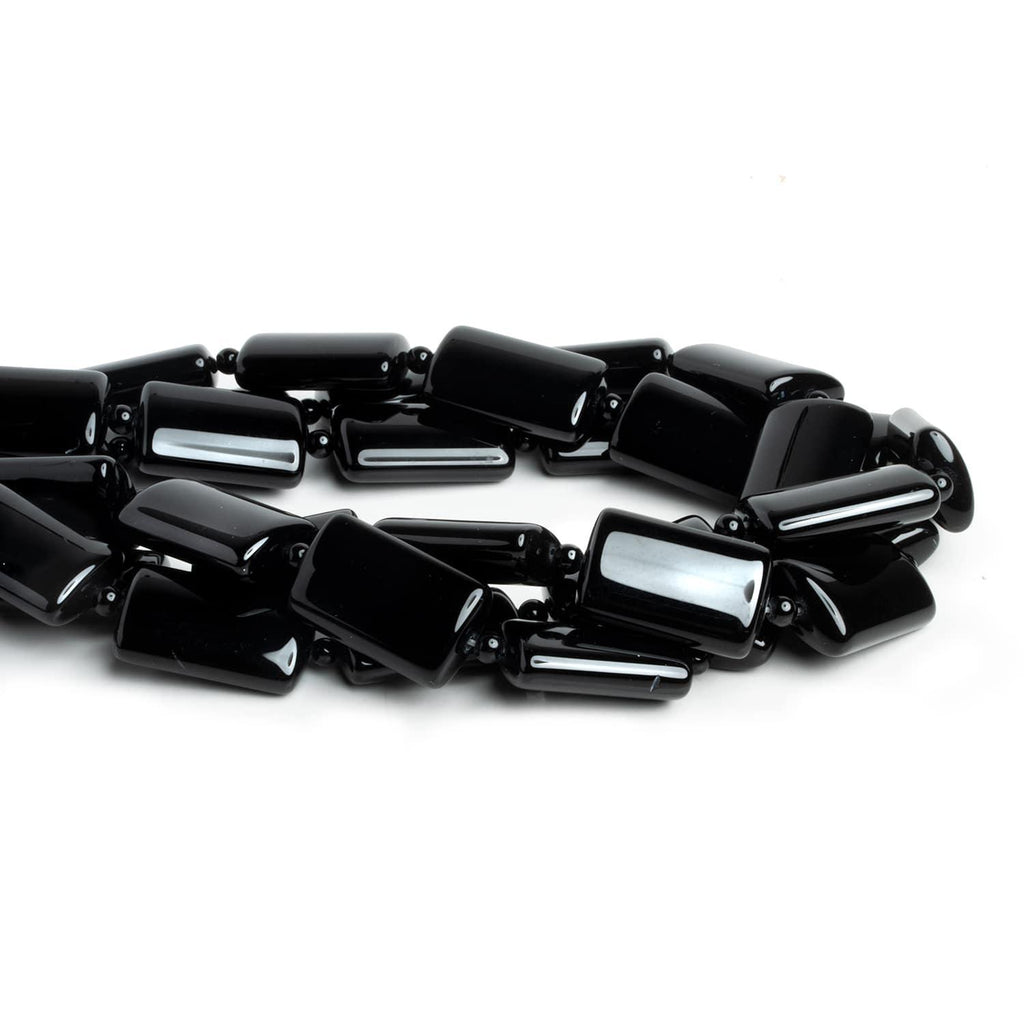 Black Onyx Plain Rectangles 16 inch 14 beads - The Bead Traders
