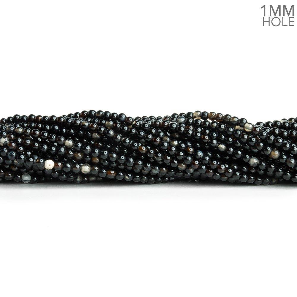 Black Onyx Plain Round Beads 15 inch 225 pieces - The Bead Traders