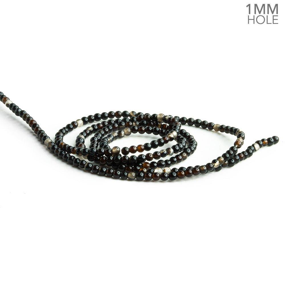 Black Onyx Plain Round Beads 15 inch 225 pieces - The Bead Traders