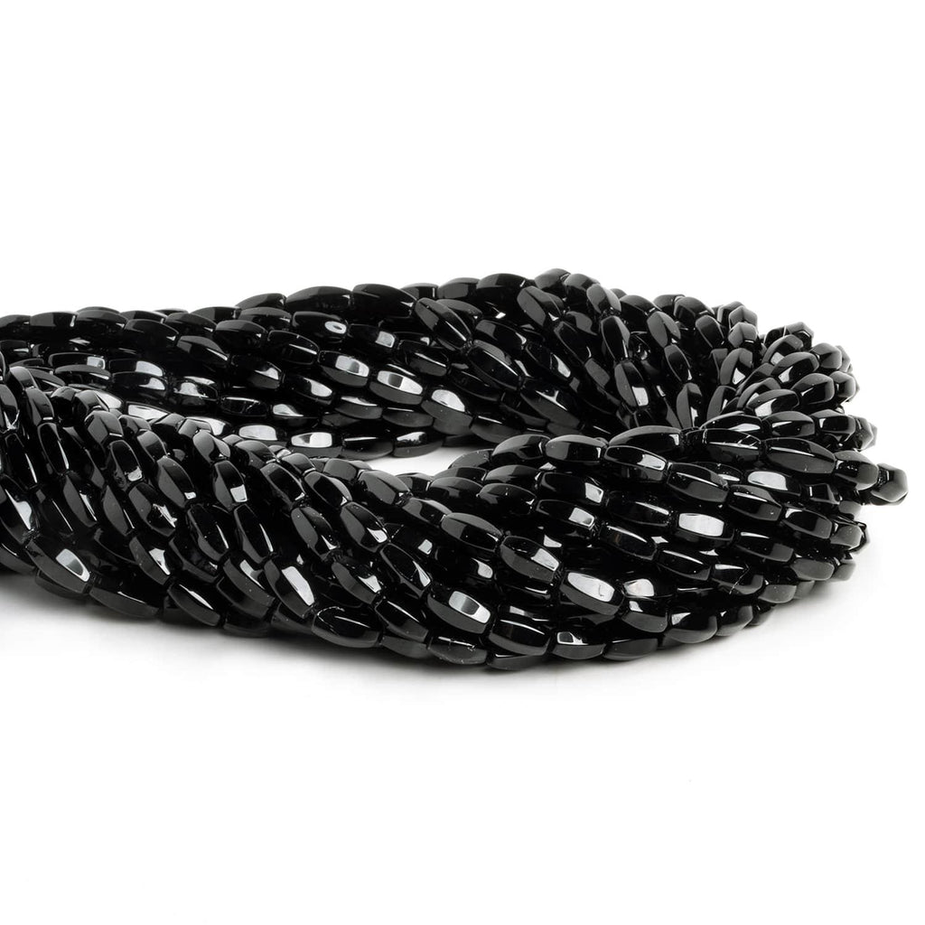 Black Onyx Plain Twists 16 inch 51 beads - The Bead Traders