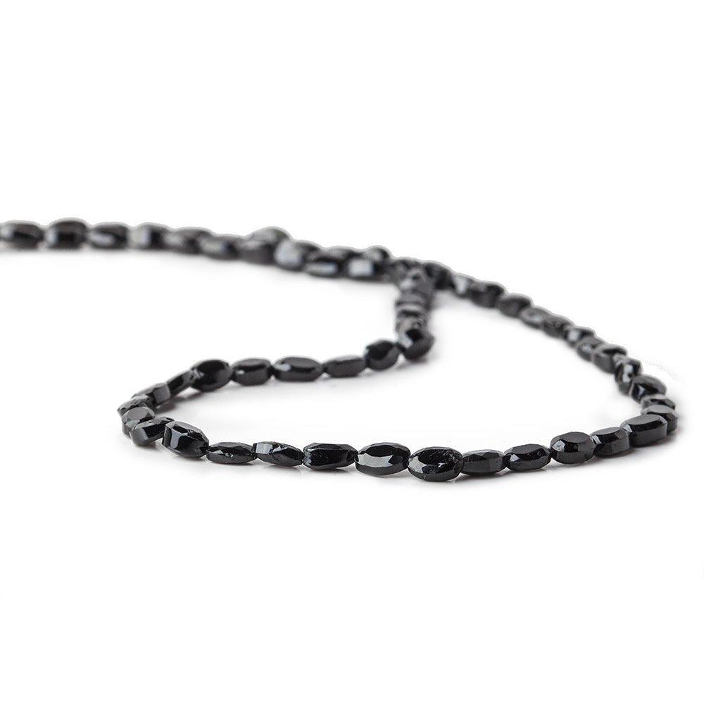 Black Spinel Faceted Oval Beads, 14.5 inch - The Bead Traders