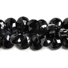 Black Spinel Faceted Pear Beads 7 inch 45 pieces - The Bead Traders