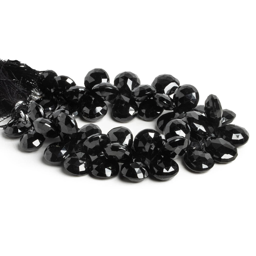 Black Spinel Faceted Pear Beads 7 inch 45 pieces - The Bead Traders