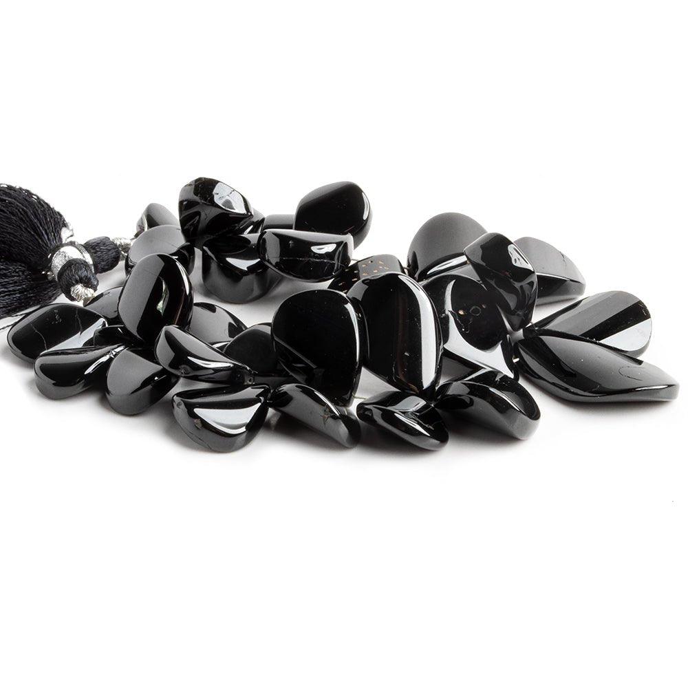 Black Spinel Faceted Twist Beads 6.5 inch 30 pieces - The Bead Traders