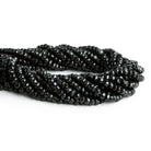 Black Spinel Hand Cut Faceted Rondelle Beads 12 inch 105 pieces - The Bead Traders