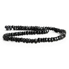 Black Spinel Hand Cut Faceted Rondelle Beads 12 inch 105 pieces - The Bead Traders
