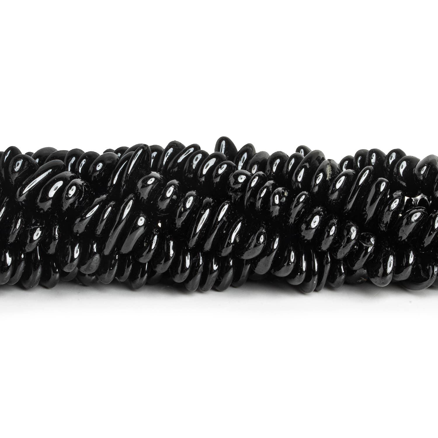 Black Spinel Long Chips 7.5 inch 60 beads - The Bead Traders