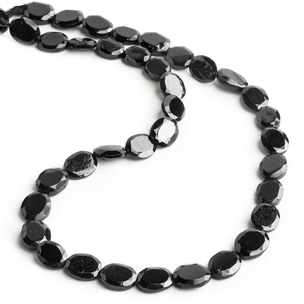 Black Spinel Pavillion Cut Oval Beads 13 inch 40 pieces - The Bead Traders