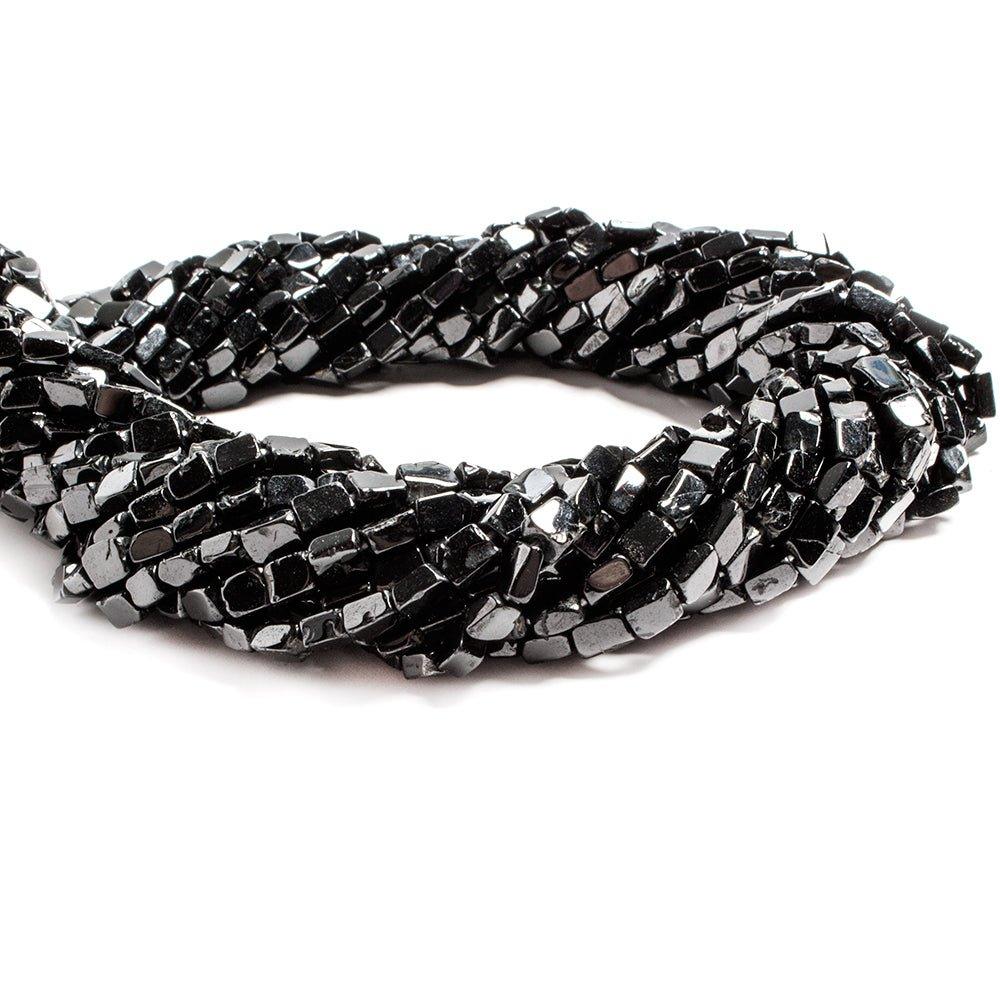 Black Spinel Plain Rectangle Beads 3x4mm, 14" length, 84 pcs - The Bead Traders