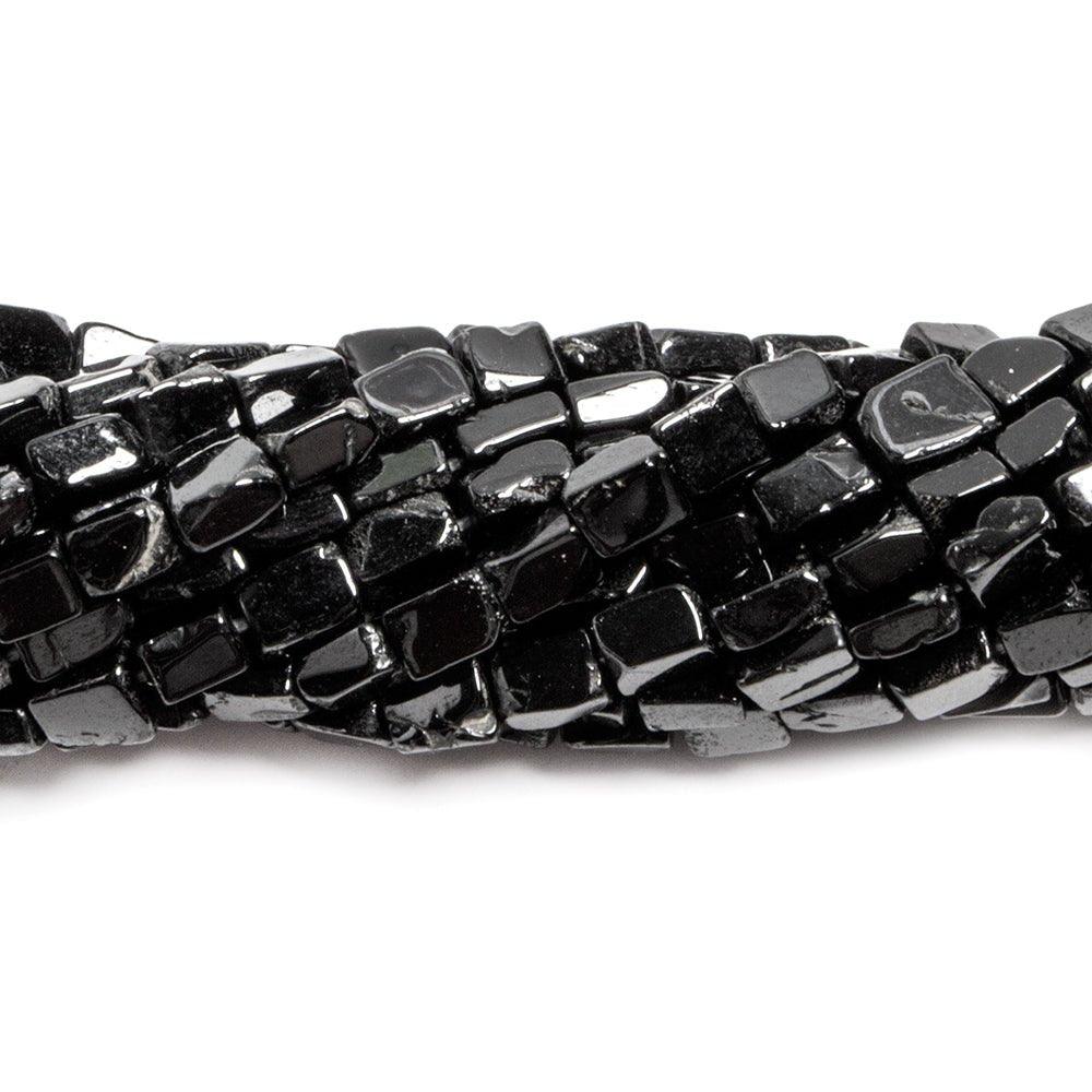 Black Spinel Plain Rectangle Beads 3x4mm, 14" length, 84 pcs - The Bead Traders