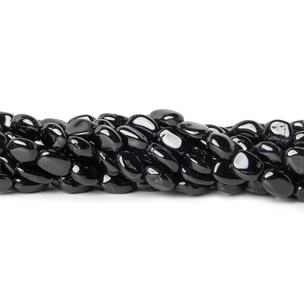 Black Spinel straight drilled plain nugget beads 13 inch 33 beads - The Bead Traders