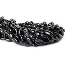 Black Spinel straight drilled plain nugget beads 13 inch 33 beads - The Bead Traders