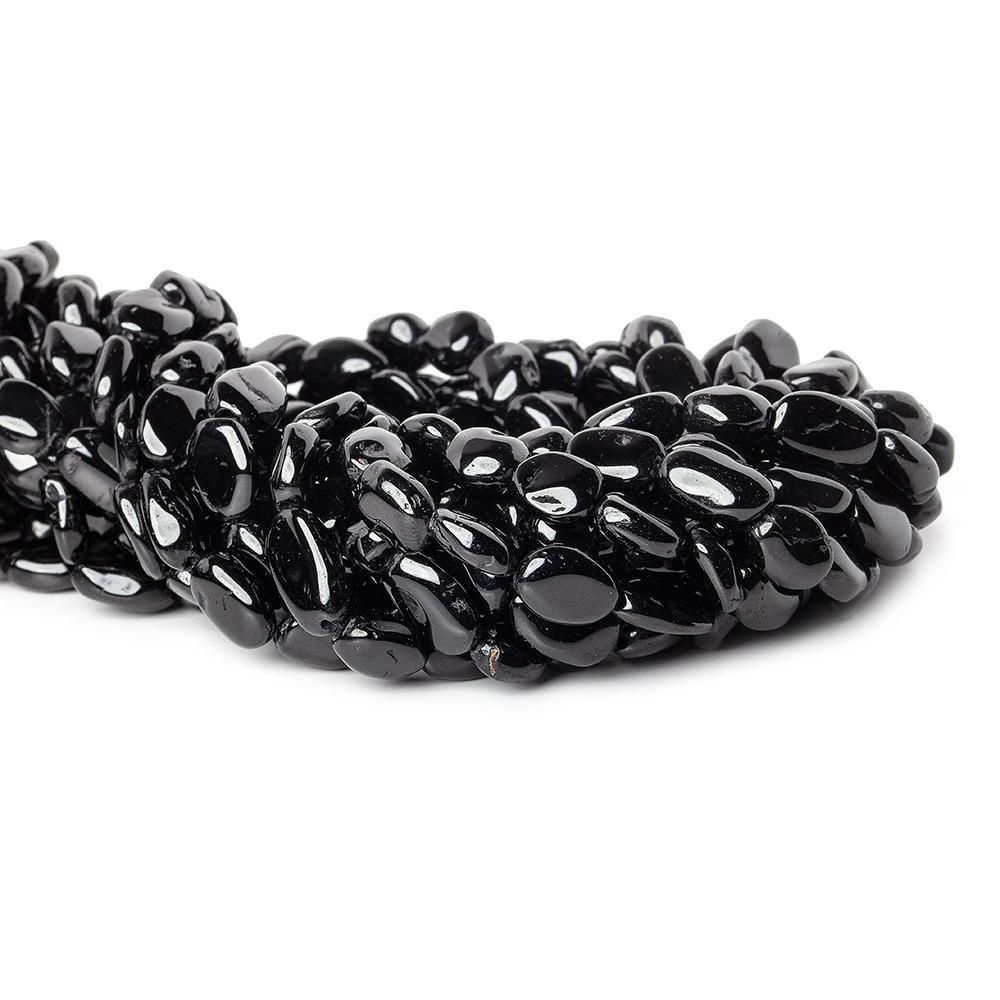 Black Spinel straight drilled plain nugget beads 13 inch 33 beads - The Bead Traders