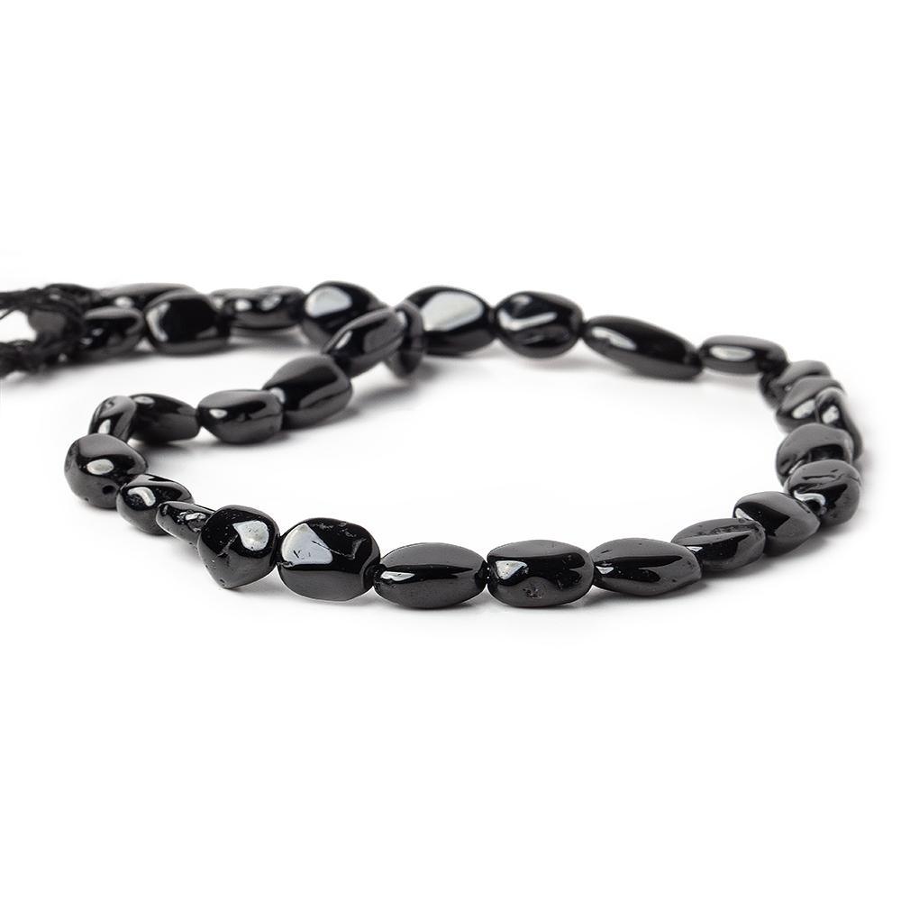 Black Spinel straight drilled plain nugget beads 13 inch 33 beads - The Bead Traders