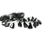 Black Spinel Top Drilled Faceted Fancy Cut Beads 9 inch 17 pieces - The Bead Traders