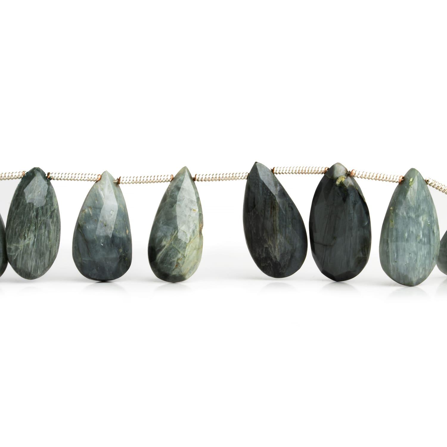 Black Tiger Eye Faceted Pears 8 inch 20 beads - The Bead Traders