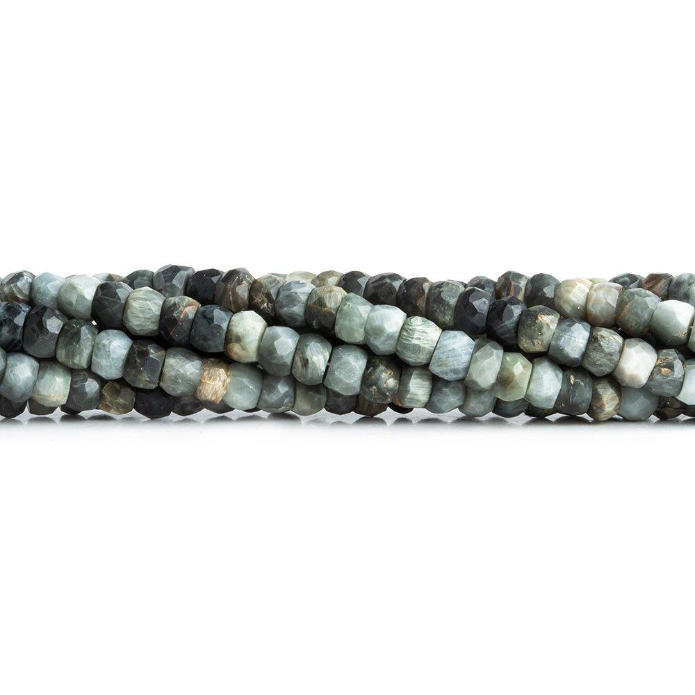 Black Tiger's Eye Faceted Rondelle Beads 16 inch 140 pieces - The Bead Traders