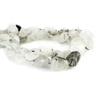 Black Tourmalinated Quartz Faceted Nugget Beads 15 inches 21 pieces - The Bead Traders