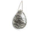 Black Tourmalinated Quartz Faceted Pear Focal Bead 1 Piece - The Bead Traders