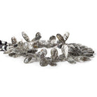 Black Tourmalinated Quartz faceted pears 8 inch 61 beads 14x5mm average - The Bead Traders