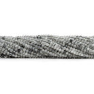 Black Tourmalinated Quartz Faceted Round Beads 12 inch 190 pieces - The Bead Traders