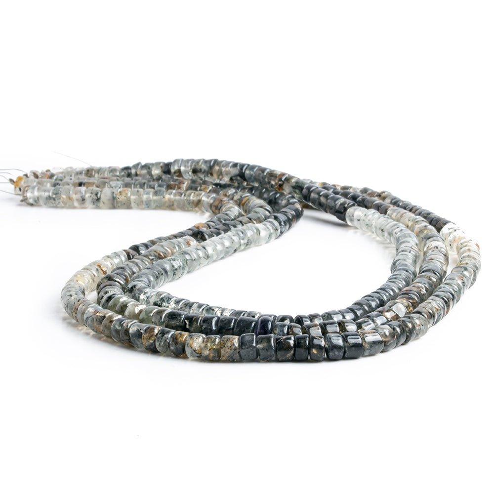 Black Tourmalinated Quartz Plain Heishi Beads - Lot of 3 Strands - The Bead Traders