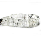 Black Tourmalinated Quartz side drilled faceted rectangle 8 inch 13 beads 20x15mm avg - The Bead Traders