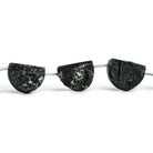 Black Tourmaline Half Moon Beads 9 inch 9 pieces - The Bead Traders